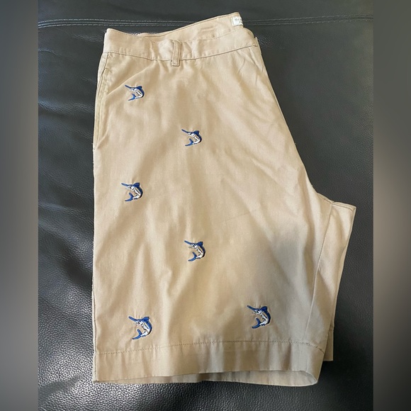 Island Republic Men’s Tan Shorts Embroidered With Fish Cruise Beach Sz 42 - Picture 5 of 14